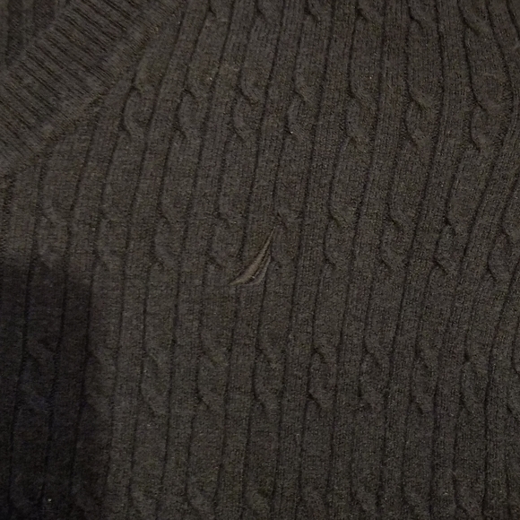 Nautica Long Sleeve V-Neck Pullover Logo Knit Sweater Blue Women's Size Large - Picture 6 of 8